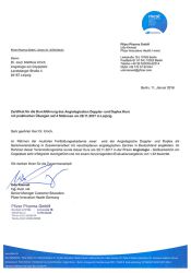 Pfizer Zertifikat
